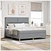 Letto a molle con materasso Grigio chiaro 180 x 200 cm Tessuto - Foto miniatura 2