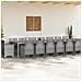 Set da Pranzo per Giardino 17 pcs Grigio chiaro Rattan Polt - Foto miniatura 3