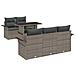 Set Divano da Giardino con cuscino 6 pcs Grigio Poly Rattan - Foto miniatura 1