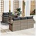 Set Divano da Giardino con cuscino 6 pcs Grigio Poly Rattan - Foto miniatura 2