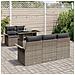 Set Divano da Giardino con cuscino 6 pcs Grigio Poly Rattan - Foto miniatura 3