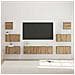 Set mobile TV 8 pcs rovere artigianale 60 x 30 x 30 cm - Foto miniatura 2
