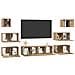 Set mobile TV 8 pcs rovere artigianale 60 x 30 x 30 cm - Foto miniatura 3