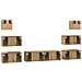 Set mobile TV 8 pcs rovere artigianale 60 x 30 x 30 cm - Foto miniatura 9