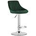 Sgabello girevole DAKA in velluto verde con base cromata e poggiapiedi x 2 - Foto miniatura 2