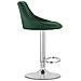 Sgabello girevole DAKA in velluto verde con base cromata e poggiapiedi x 2 - Foto miniatura 7