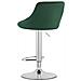 Sgabello girevole DAKA in velluto verde con base cromata e poggiapiedi x 2 - Foto miniatura 5
