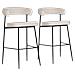 Set Di 2 Sgabelli Da Bar In Tessuto Beige Thea - Foto miniatura 1