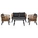 Set Tavolo, Divano E 2 Poltrone Marrone 90x50x42,65x70x69,136x70x68 - Foto miniatura 1