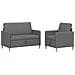 Set di Divani con Storage 2 pcs Grigio Scuro Poliestere - Foto miniatura 1