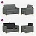 Set di Divani con Storage 2 pcs Grigio Scuro Poliestere - Foto miniatura 7