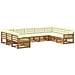 Set di divani da esterno con cuscino 9 pcs Naturale e Crema - Foto miniatura 1