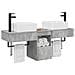 Set di Armadi da Bagno 3 pz Grigio Cemento 53 x 35 x 39 cm - Foto miniatura 2
