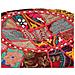 Pouf Patchwork Rotondo Fatto A Mano In Cotone 40x20 Cm Rosso - Foto miniatura 4