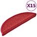 Tappetini Per Scale 15 Pz Rosso Bordò 56x17x3 Cm - Foto miniatura 1