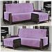 Copridivano Con Penisola Destra / sinistra Trapuntato Tinta Unita Antimacchia Reversibile 4 Posti Lilla - Foto miniatura 1