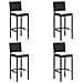 Set Bar Da Giardino 5 Pz Con Cuscini Polyrattan Nero - Foto miniatura 2