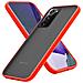 Custodia Compatibile Con Samsung Galaxy Note 20 Ultra In Rosso Opaco - Bottoni Neri - Coperchio Protettivo Ibrido Con Interno In Silicone Tpu E Retro In Plastica Opaca - Foto miniatura 1