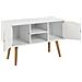 Lokka Credenza Scandinava Bianca Con Mensole E 2 Scomparti Chiusi - Foto miniatura 9
