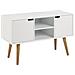 Lokka Credenza Scandinava Bianca Con Mensole E 2 Scomparti Chiusi - Foto miniatura 3