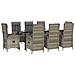 Set Da Pranzo Giardino 9pz Con Cuscini Nero E Grigio Polyrattan - Foto miniatura 3