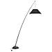 Piantana Minimal Campanula Metallo Nero 1 Luce Con Diffusore In Tessuto Nero - Foto miniatura 1
