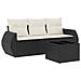 Set Divani Da Giardino 4 Pz Con Cuscini Nero In Polyrattan - Foto miniatura 1