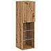 Mobile TV con Luci LED Rovere Artigianale 30,5x30x102 cm - Foto miniatura 3
