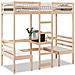 Giroletto Soppalco Con Scrivania E Sedie 80x200cm Legno Pino - Foto miniatura 1