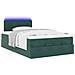 Pouf Letto Con Materasso E Led Verde Scuro 120x190cm In Velluto - Foto miniatura 3