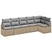 Set di Sofà da Giardino  a 6 Pezzi con Cuscini Beige in Polyrattan, Sofà da Giardino  a 2 Posti con Cuscini Beige in Polyrattan - Foto miniatura 1