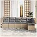 Set di Sofà da Giardino  a 6 Pezzi con Cuscini Beige in Polyrattan, Sofà da Giardino  a 2 Posti con Cuscini Beige in Polyrattan - Foto miniatura 3