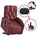 Poltrona Alzapersone Massaggi Reclinabile Rosso Vino Similpelle - Foto miniatura 5