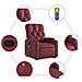 Poltrona Alzapersone Massaggi Reclinabile Rosso Vino Similpelle - Foto miniatura 7