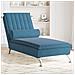 Chaise Longue Massaggi con Cuscino a Rullo Blu in Velluto - Foto miniatura 2