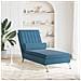 Chaise Longue Massaggi con Cuscino a Rullo Blu in Velluto - Foto miniatura 3