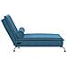 Chaise Longue Massaggi con Cuscino a Rullo Blu in Velluto - Foto miniatura 5