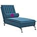 Chaise Longue Massaggi con Cuscino a Rullo Blu in Velluto - Foto miniatura 7