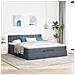 Struttura Letto Pouf con Materassi 200x200 cm Velluto - Foto miniatura 4