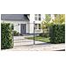 porta da giardino con punta a lancia a doppio swing grigio 200x400 cm in acciaio - Foto miniatura 4