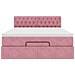 Struttura Letto Pouf con Materasso Rosa 140x200 cm in Velluto - Foto miniatura 6