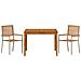 Set da Pranzo per Giardino 3 pcs Beige Poly Rattan - Foto miniatura 7