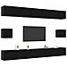 Set mobile TV 8 pcs Rovere nero 100 x 30 x 30 cm - Foto miniatura 3