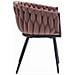 Sedia MAYAN in velluto rosa scuro con gambe nere x2 - Foto miniatura 4
