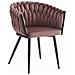 Sedia MAYAN in velluto rosa scuro con gambe nere x2 - Foto miniatura 2