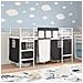Struttura del Letto Loft per Bambini con Tendine Bianco e Nero - Foto miniatura 3