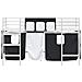 Struttura del Letto Loft per Bambini con Tendine Bianco e Nero - Foto miniatura 6