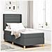 Letto a molle con materasso Grigio scuro 80 x 200 cm Tessuto - Foto miniatura 2