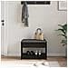 Panca per ingresso con cuscino Rovere Nero 63 x 38 x 45 cm - Foto miniatura 4