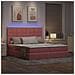 Letto con luci a strisce a LED Rosa 180 x 200 cm Velluto - Foto miniatura 6